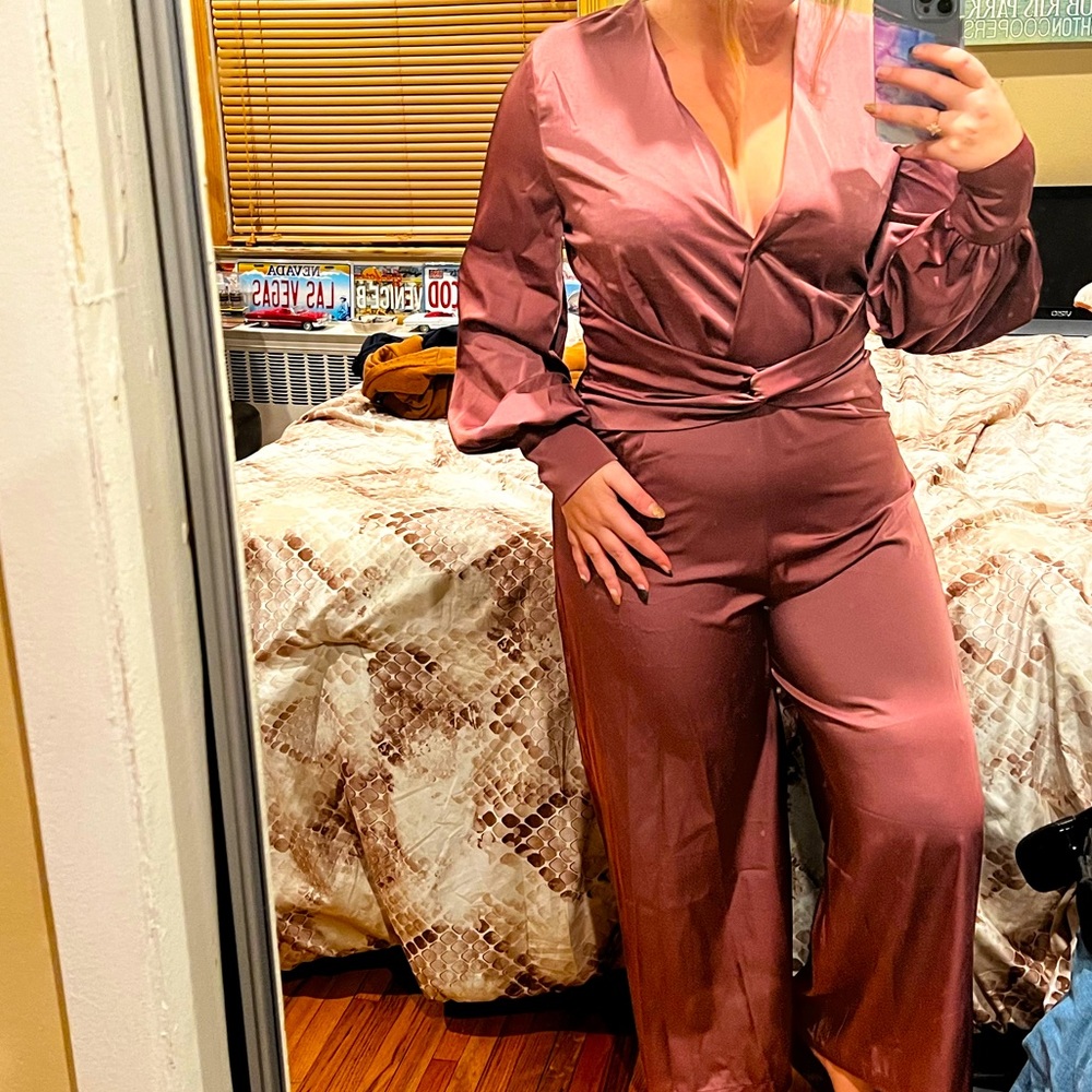 Mauve Silk Jumpsuit
